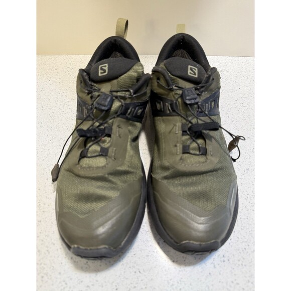 Salomon X Raise Gore Tex Hiking Trail Running Green Gray Shoes 410416 Sz 7.5 main image 9